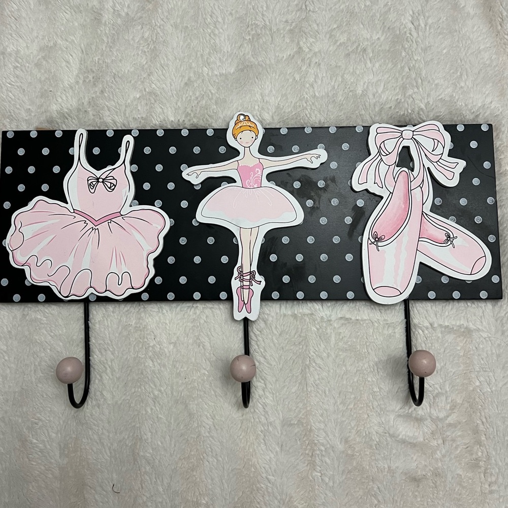 Ballet-Themed Wall Hook Decor - Pink and Black, NWOT, Excellent condition